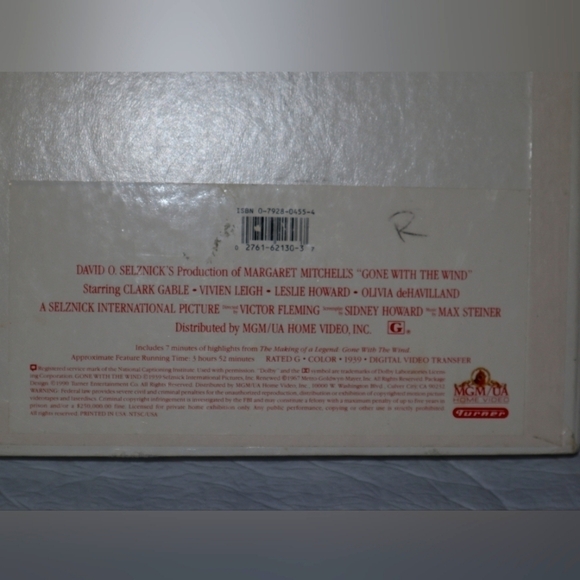 Gone With the Wind - Color - 1992 (VHS, 2-Tape Set, Deluxe Edition) - Picture 6 of 6